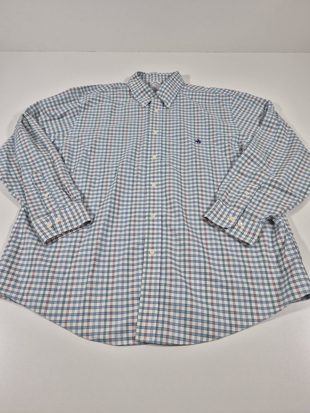 Brooks Brothers Dress Shirt Mens 2XL Check Regent Non Iron Supima Cotton
